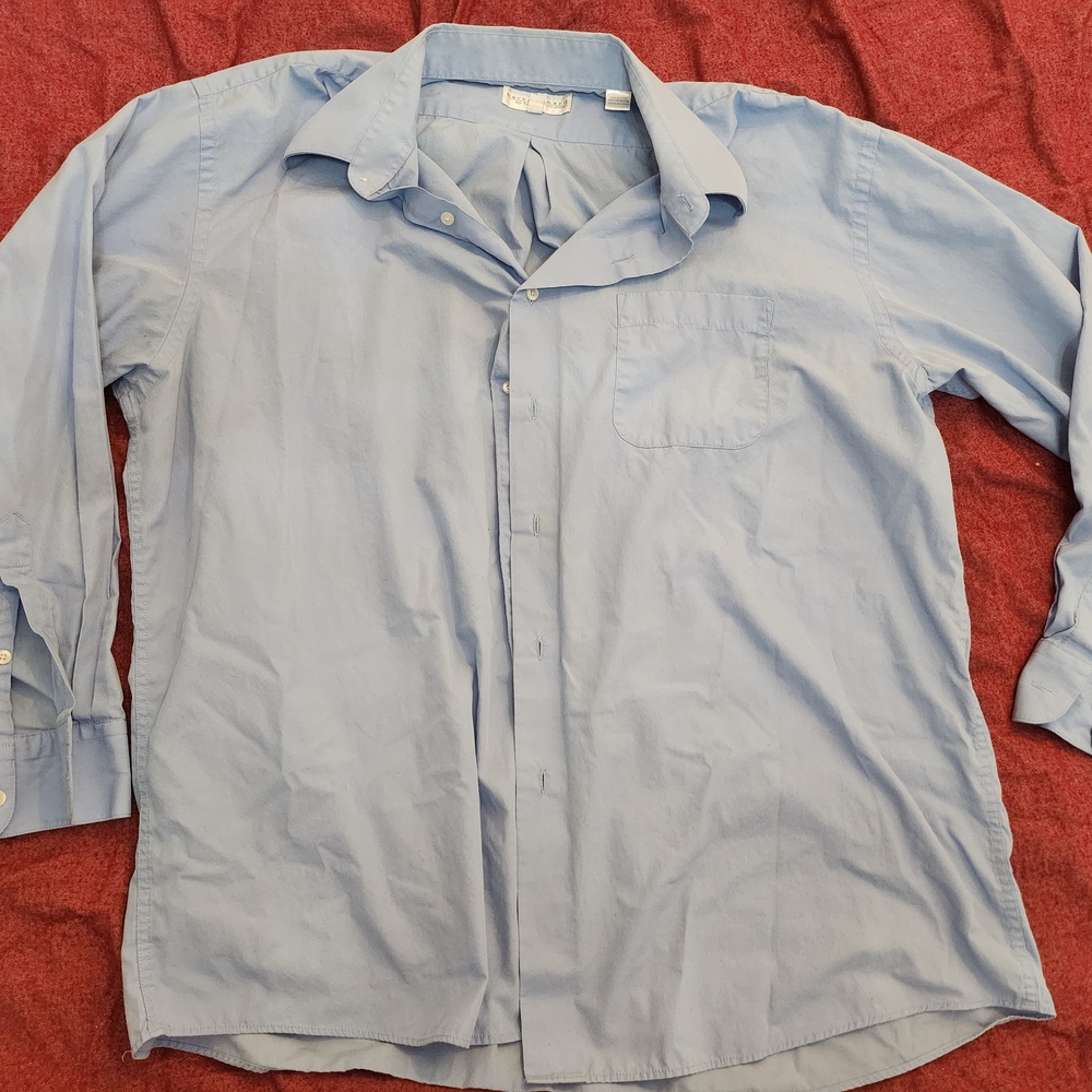 Harve Benard Blue Casual Button Down Shirt